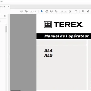 Terex AL4 AL5 Manuel de l’opérateur 229100 PDF