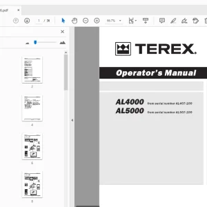 Terex AL4000 AL5000 Operator's Manual 116416 - PDF DOWNLOAD
