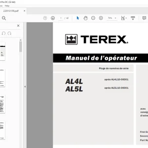 Terex AL4L AL5L Manuel de l’opérateur 229101 PDF