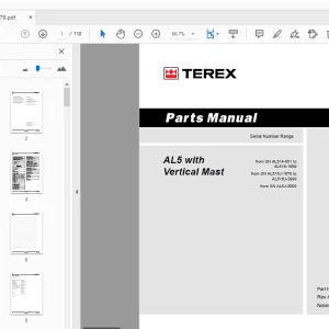 Terex AL5 with Vertical Mast Parts Manual 1259378 - PDF DOWNLOAD