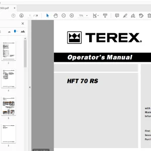Terex HFT 70 RS Operator's Manual DCL00360 - PDF DOWNLOAD