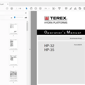 Terex HP-32 HP-35 Operator's Manual 216062 - PDF DOWNLOAD