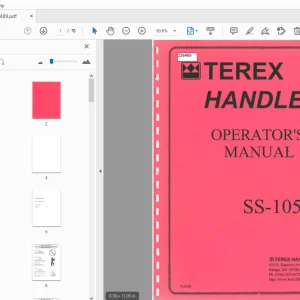 Terex Handlers SS-1056C Operator's Manual 236489 - PDF DOWNLOAD