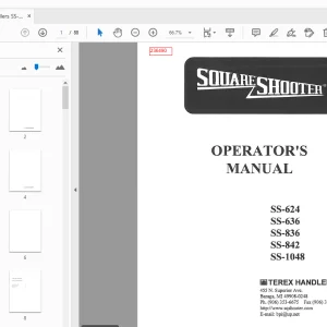 Terex Handlers SS-624 SS-636 SS-836 SS-842 SS-1048 Operator's Manual - PDF