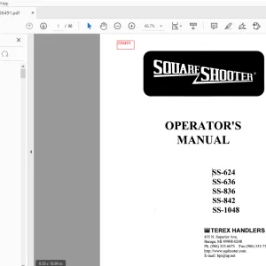 Terex Handlers SS-624 SS-636 SS-836 SS-842 SS-1048 Operator's Manual 236491 - PDF