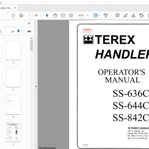 Terex Handlers SS-636C SS-644C SS-842C Operator's Manual 236495 - PDF
