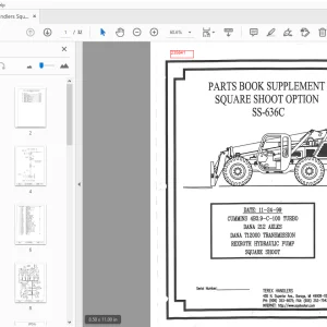 Terex Handlers Square Shoot Option SS-636C Parts Manual (Supplement) - PDF