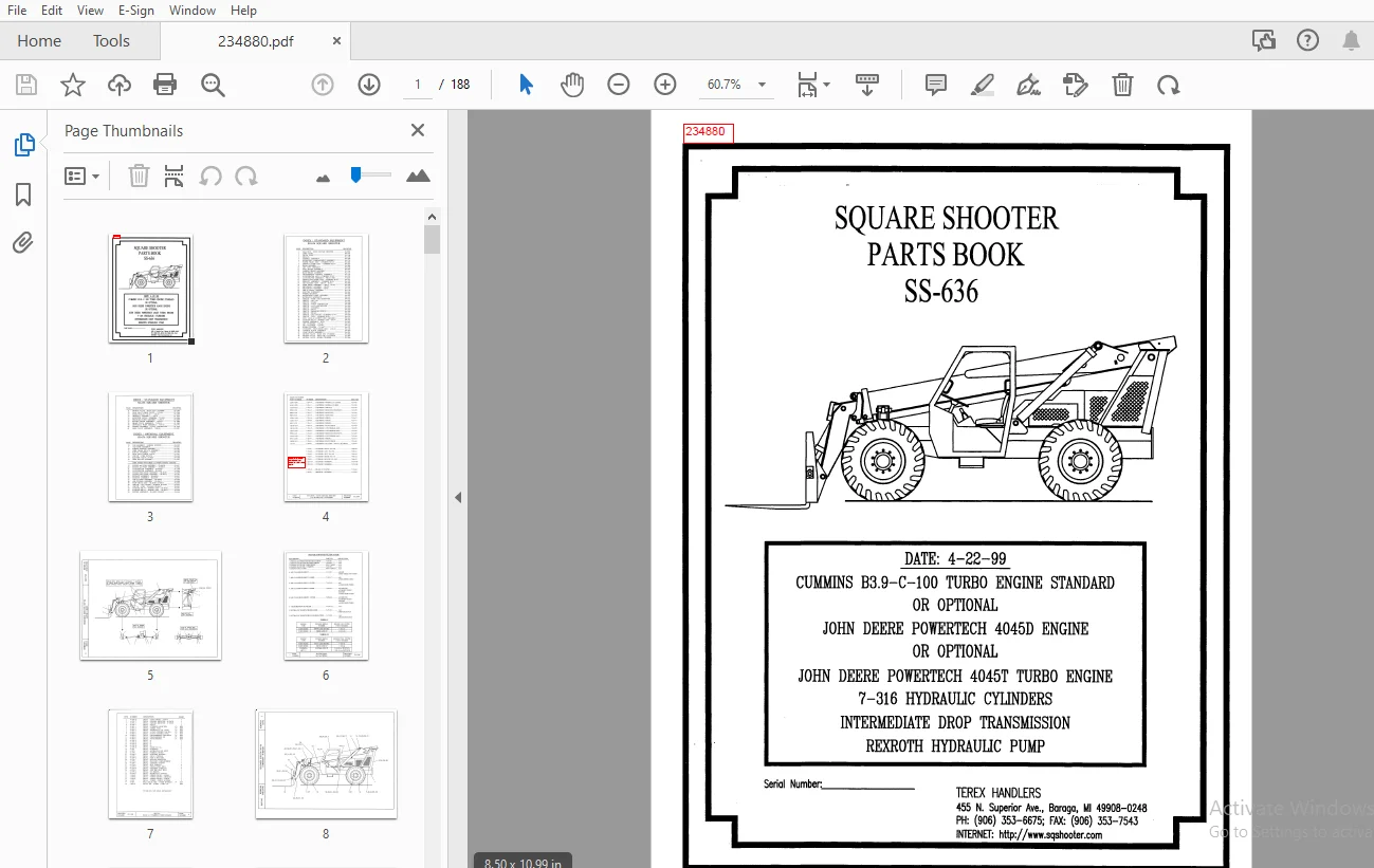 Terex Handlers Square Shooter SS-636 Parts Manual 234880 - PDF - Image 2