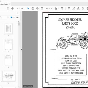Terex SS-636C Square Shooter Handler Parts Book 234882 PDF