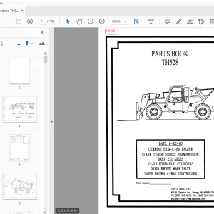 Terex Handlers TH528 Parts Manual 236102 - PDF DOWNLOAD