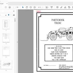 Terex Handlers TH636C Parts Manual 234903 - PDF DOWNLOAD