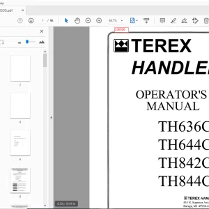 Terex Handlers TH636C TH644C TH842C TH844C Operator's Manual - PDF