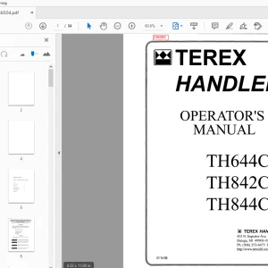 Terex Handlers TH644C TH842C TH844C Operator's Manual 236504 - PDF