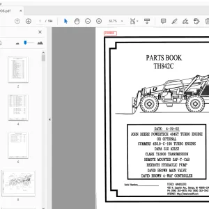 Terex Handlers TH842C Parts Manual 234906 - PDF DOWNLOAD