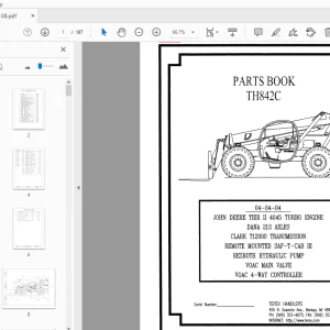 Terex Handlers TH842C Parts Manual 236108 - PDF DOWNLOAD