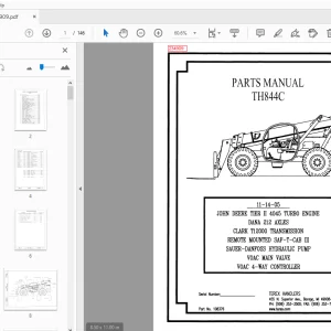 Terex Handlers TH844C Parts Manual 234909 - PDF DOWNLOAD