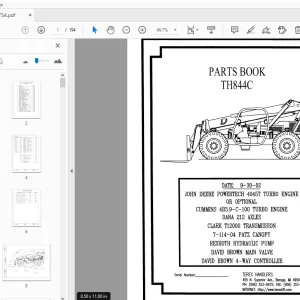 Terex Handlers TH844C Parts Manual 235754 - PDF DOWNLOAD