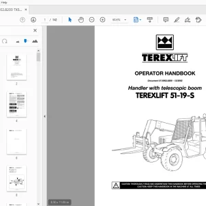 Terex Lift 51-19-S Handler With Telescopic Boom Operator's Manual PDF