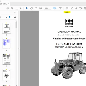 Terex Lift 51-19M Handler with telescopic boom Operator Manual - PDF