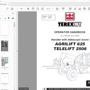 Terex Lift Agrilift 625 Telelift 2506 Handler with telescopic boom Operator's Manual PDF