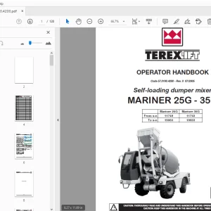 Terex Mariner 25G - 35G Self-loading dumper mixer Operator 's Manual PDF