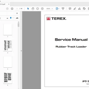 Terex PT-70/80 Rubber Track Loader Service Manual 2046-310 - PDF DOWNLOAD