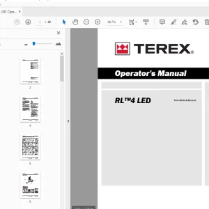Terex RL 4 LED Operator's Manual 1286390GT - PDF DOWNLOAD