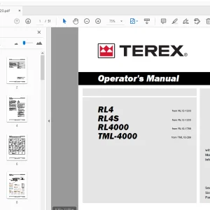 Terex RL4 RL4S RL4000 TML-4000 Operator's Manual T108020 - PDF DOWNLOAD