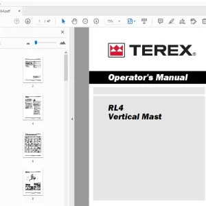 Terex RL4 Vertical Mast Operator's Manual 1266664 - PDF DOWNLOAD