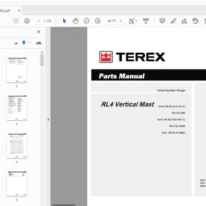 Terex RL4 Vertical Mast Parts Manual 1266666 - PDF DOWNLOAD