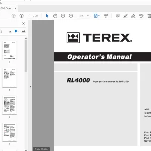 Terex RL4000 Operator's Manual 116417 - PDF DOWNLOAD