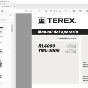 Terex RL4000 TML-4000 Manual del operario PDF