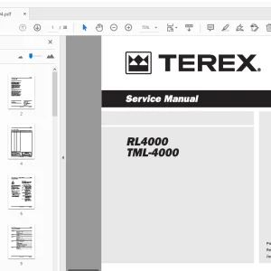 Terex RL4000 TML-4000 Service Manual 116694 - PDF DOWNLOAD