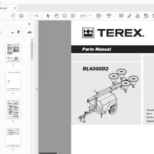 Terex RL4000D2 Parts Manual 116444 - PDF DOWNLOAD