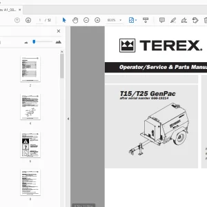 Terex T15/T25 GenPac Operator/Service & Parts Manual 833006 - PDF DOWNLOAD