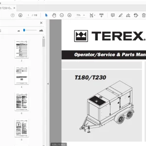 Terex T180/T230 Operator Service & Parts Manual 833017 - PDF DOWNLOAD
