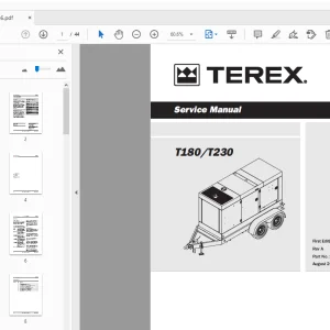 Terex T180/T230 Service Manual 134886 - PDF DOWNLOAD