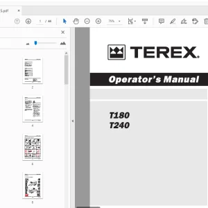 Terex T180 T240 Operator's Manual 140435 - PDF DOWNLOAD