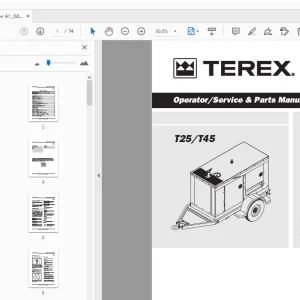 Terex T25/T45 Operator/Service & Parts Manual 833008 - PDF DOWNLOAD