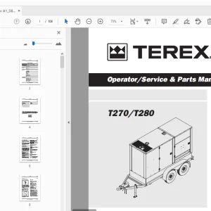 Terex T270/T280 Operator/Service & Parts Manual 833018 - PDF DOWNLOAD