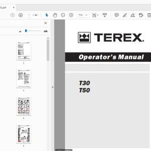 Terex T30 T50 Operator's Manual 140076 - PDF DOWNLOAD