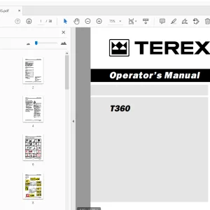 Terex T360 Operator's Manual 133005 - PDF DOWNLOAD