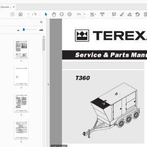 Terex T360 Service & Parts Manual 833019 - PDF DOWNLOAD