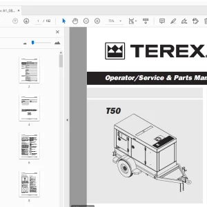 Terex T50 Operator/Service & Parts Manual 833009 - PDF DOWNLOAD