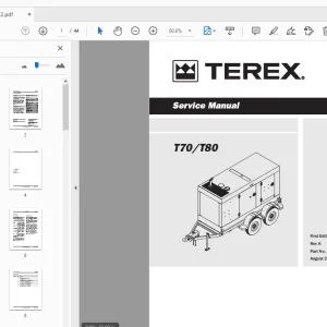 Terex T70/T80 Service Manual 134882 - PDF DOWNLOAD