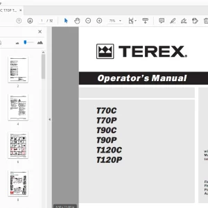 Terex T70C T70P T90C T90P T120C T120P Operator's Manual 134207 - PDF DOWNLOAD