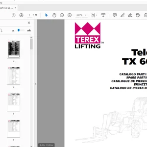 Terex Telelift TX 66-41 Spare Parts Manual 57.0401.6000 - PDF DOWNLOAD