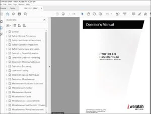 Waratah HTH616C SIII Harvester Head Operator's Manual - PDF DOWNLOAD