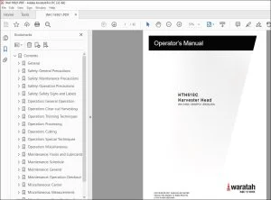 Waratah HTH618C Harvester Head Operator's Manual - PDF DOWNLOAD