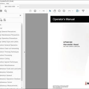 Waratah HTH618C Harvester Head Operator's Manual - PDF DOWNLOAD